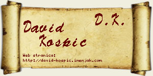 David Košpić vizit kartica